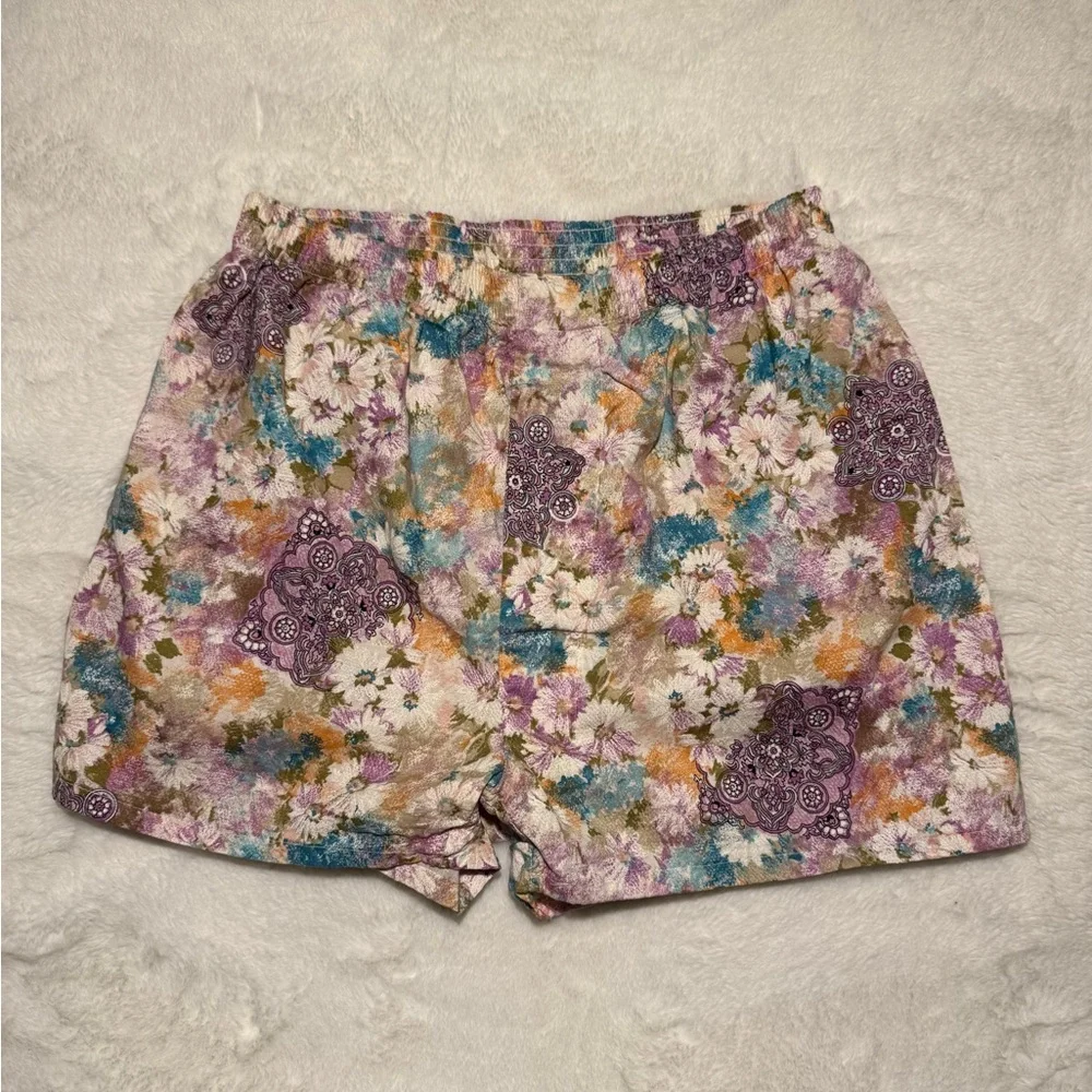 VINTAGE 80s VELA RARE Floral Print 100% Cotton Boxer Shorts Made in Italy